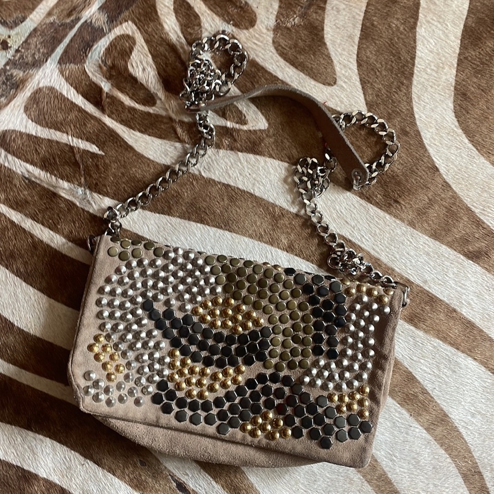 Bebe Genuine Leather Studded Purse